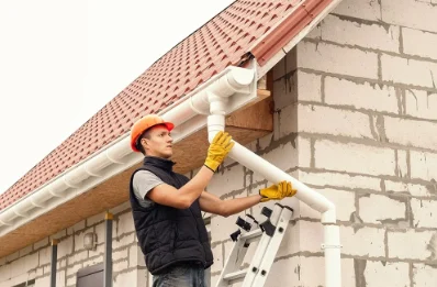 Pose et remplacement de gouttières à Lourmais